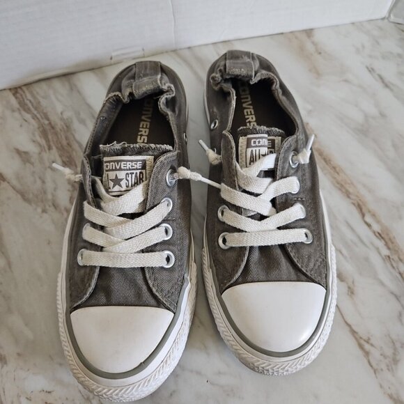 Converse Shoreline Gray and White Chuck Taylor Sneakers Womens size 8 - Picture 3 of 4